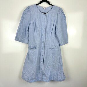 Club Monaco Eastonita Light Blue Mini Dress Women's 8 Pockets Minimalist Cotton